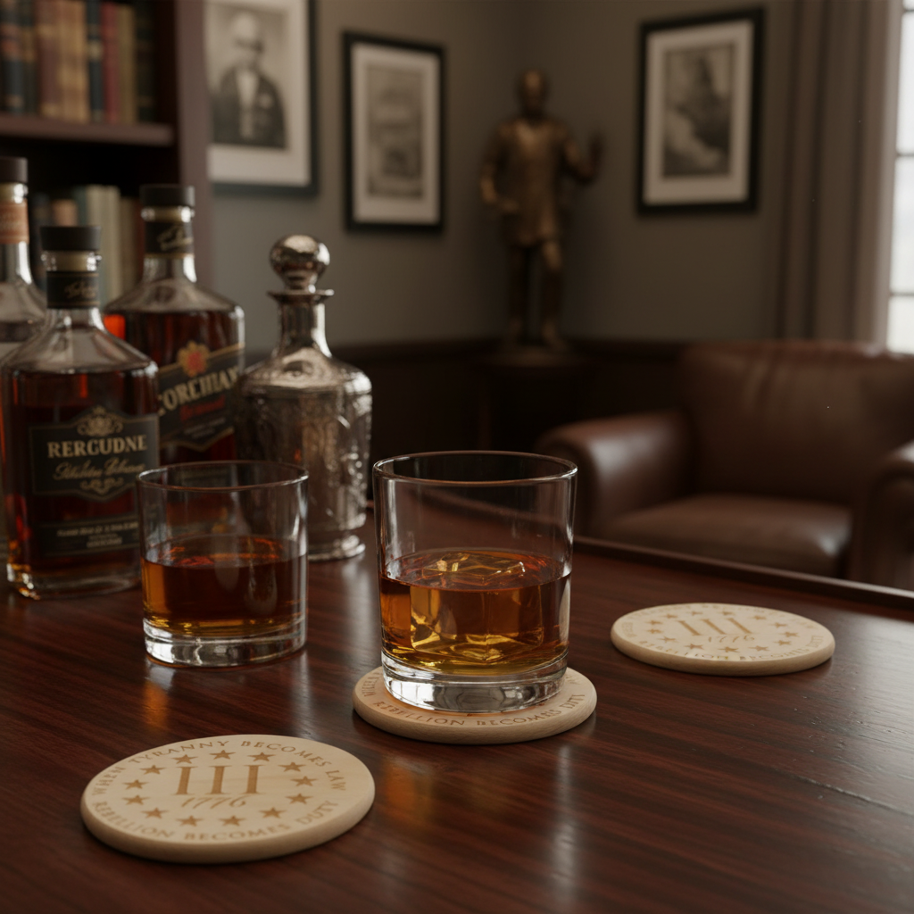 3 Percent Coasters in Man Cave