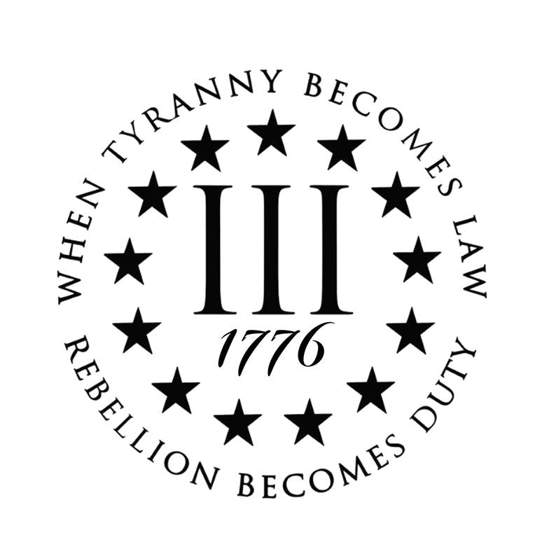 Patriotic 3 Percent 1776 Coaster Set - 6 Pack with Holder