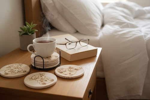 Coasters on Nightstand
