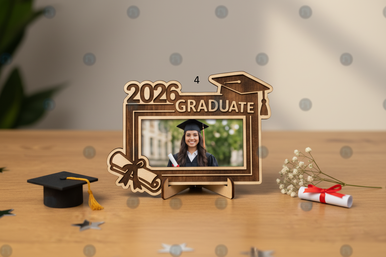 2026 Graduation Laser Cut Picture Frame - Custom Engraved Gift