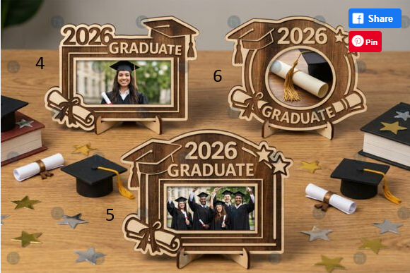2026 Graduation Laser Cut Picture Frame - Custom Engraved Gift
