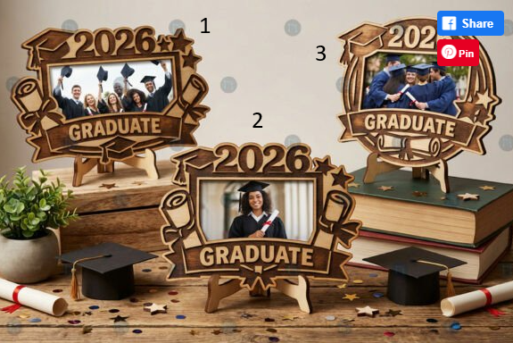 2026 Graduation Laser Cut Picture Frame - Custom Engraved Gift