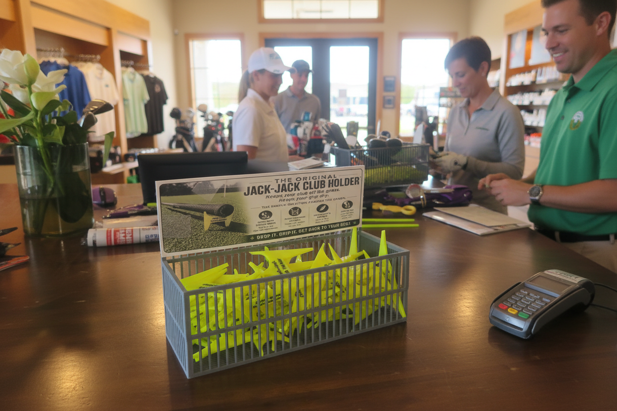 Pro shop checkout counter