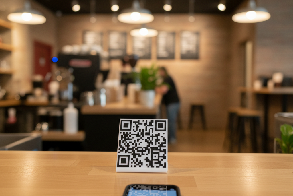 QR Code Stand - Business Environment