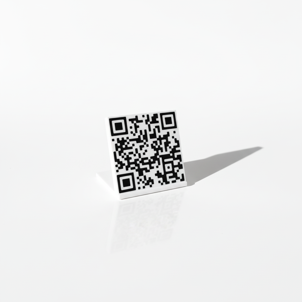 QR Code Stand - Dramatic Lighting