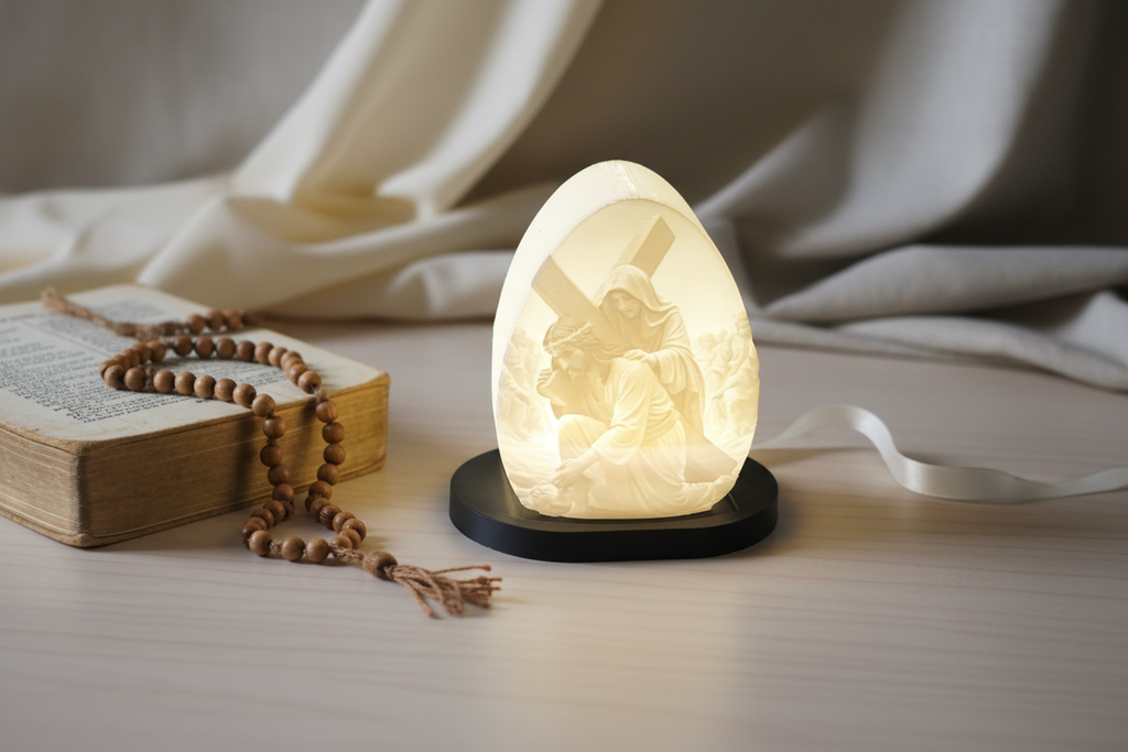 Road to Calvary Lithophane Gift Display