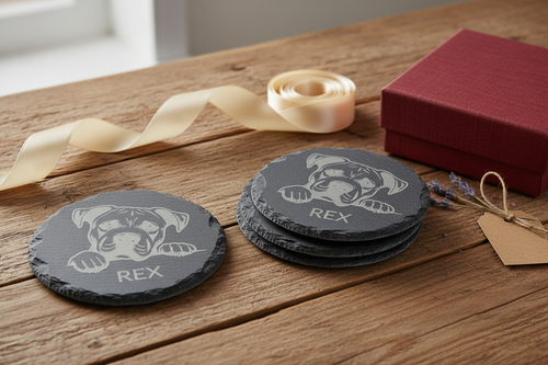 Slate coasters as gift